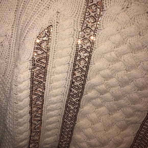 J Crew Merino Wool Cable Knit Sequin Sweater - Picture 4 of 13